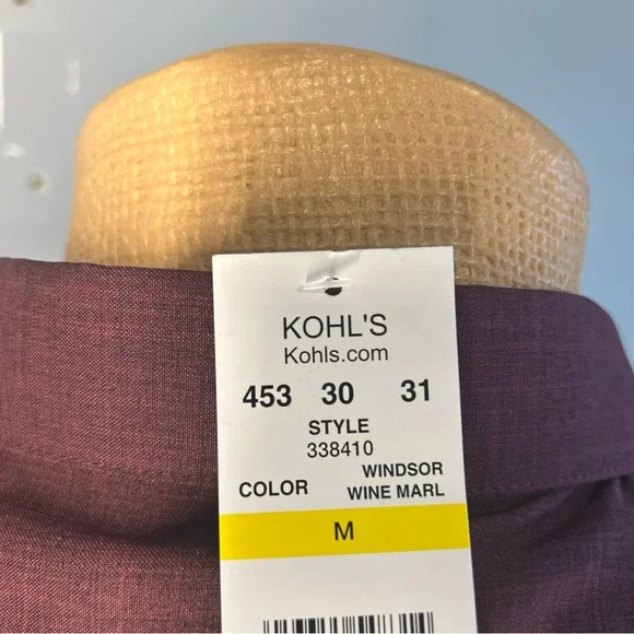 Haggar Cool 18 Tec Mens Medium Button Down Short Sleeve Wine/Burgundy NEW - Picture 10 of 11